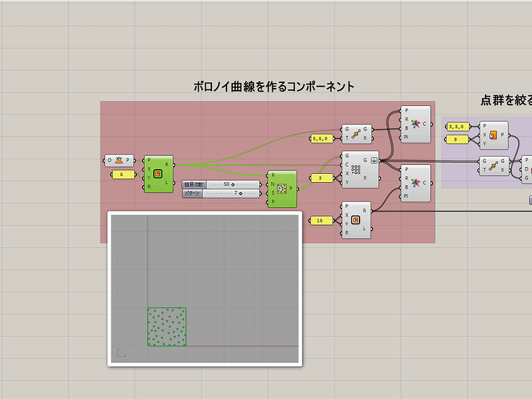 ボロノイ曲線を作るコンポーネント