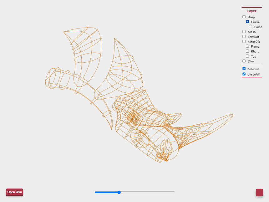 3dmビューワーでの線の表示