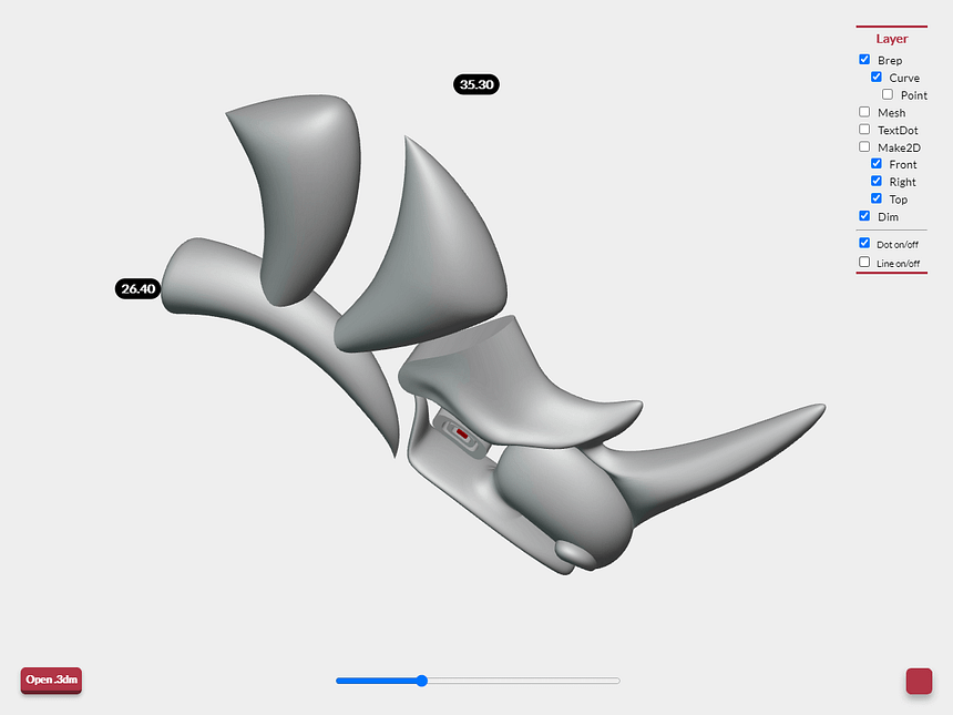 3dmビューワーでの線をすべて非表示