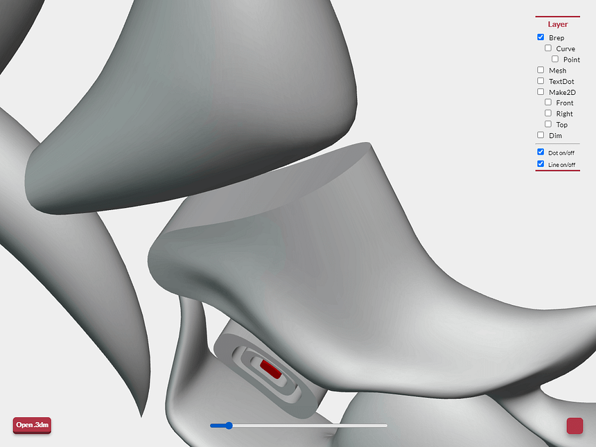 3dmビューワーでレンジバーを使ってFOVを10に設定