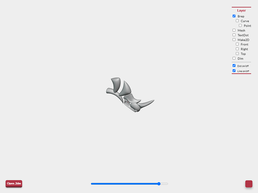 3dmビューワーでレンジバーを使ってFOVを90に設定