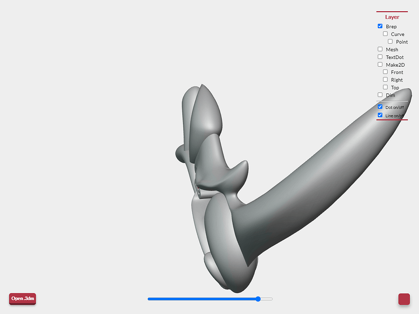 3dmビューワーでFOVを90にした時のオブジェクトの見え方