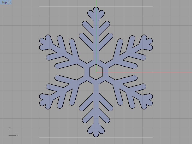 雪の結晶のアウトライン作成8