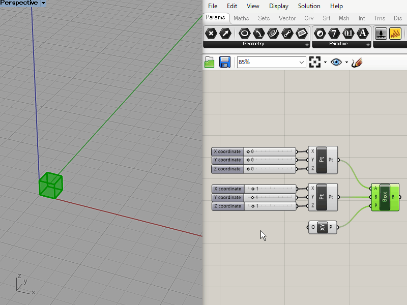 Grasshopper Box 2Ptコンポーネント使用動画